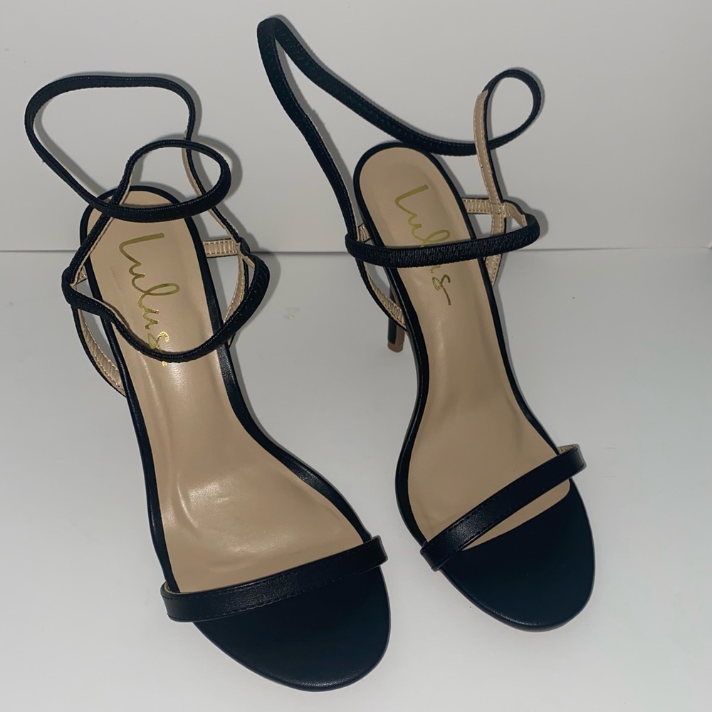 strappy black heels